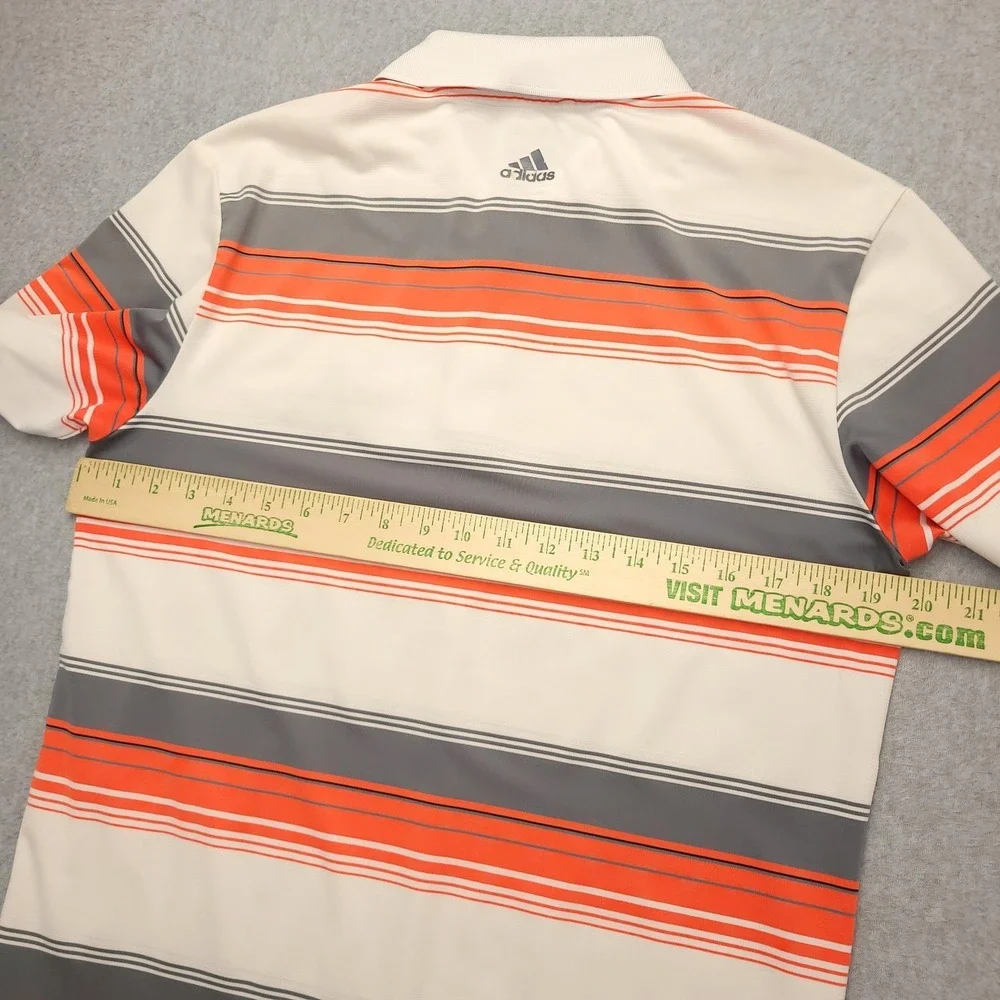 Adidas Puremotion Polo Shirt Mens S‎ White Stripe Ritz Carlton Golf Performance